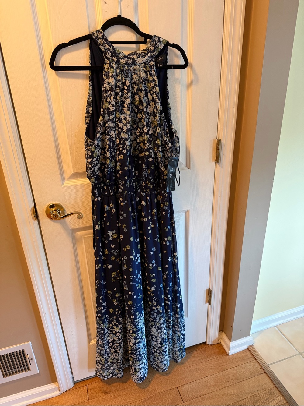 NWT Navy Floral Maxi Dress
